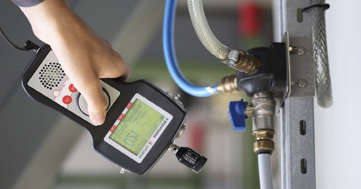 Aparelho de caça vazamento em um sistema de água